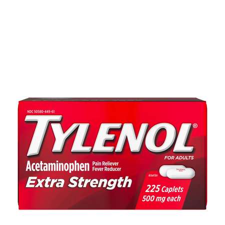 TYLENOL Tylenol Extra Strength 500mg Acetaminophen Caplets 225 Caplets, PK24 3044427